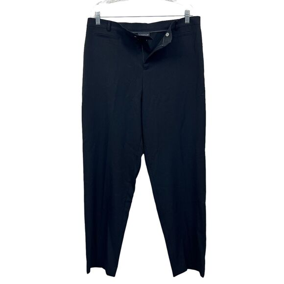 Rafaella Women Trouser Pants Classic Fit Straight Leg Slimming Zip‎ Black Sz 16 - Picture 3 of 6